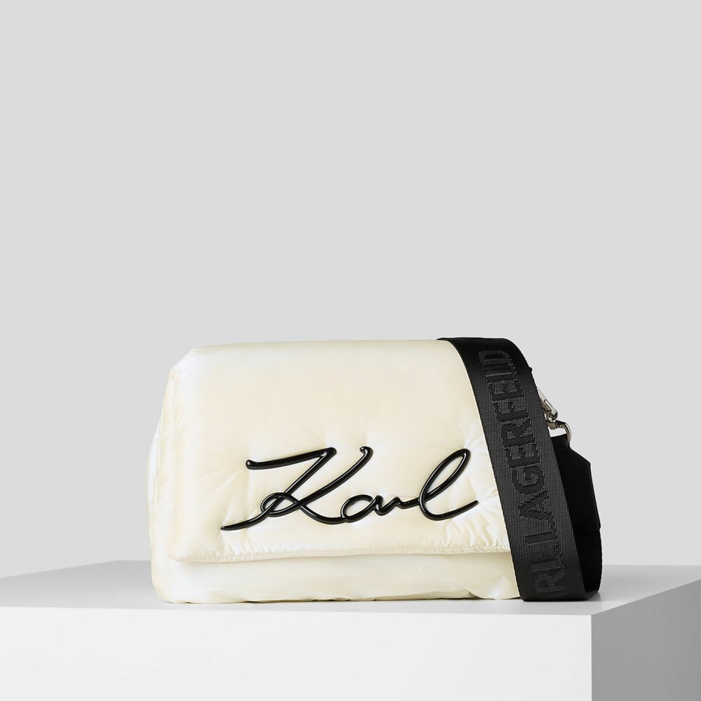 Női Karl Lagerfeld K/Signature Soft Válltáskák Fehér | IFQ938267