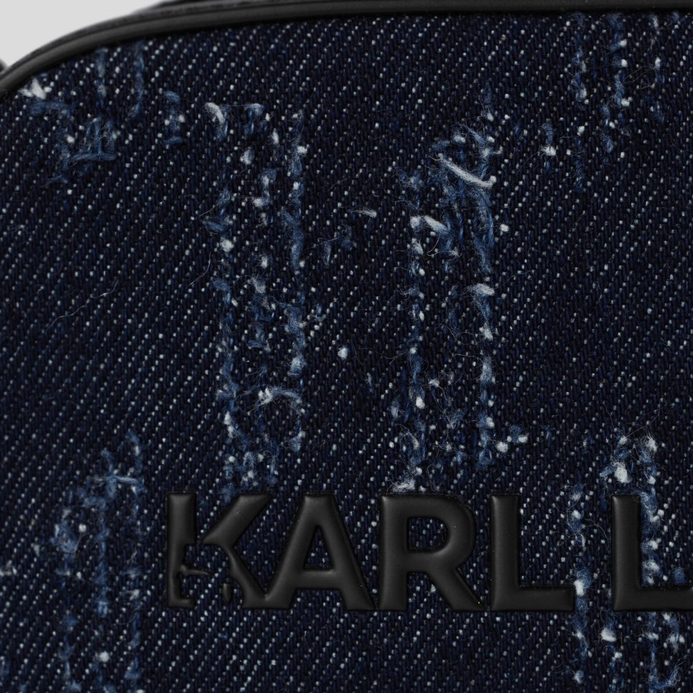 Női Karl Lagerfeld K/Skuare Denim Camera Bagmonogram Crossbody Táska Kék | VLB915768