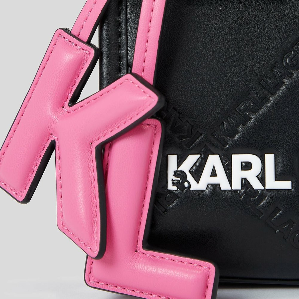 Női Karl Lagerfeld K/Skuare Embossed Small Hordtáskák Fekete | BQM524138