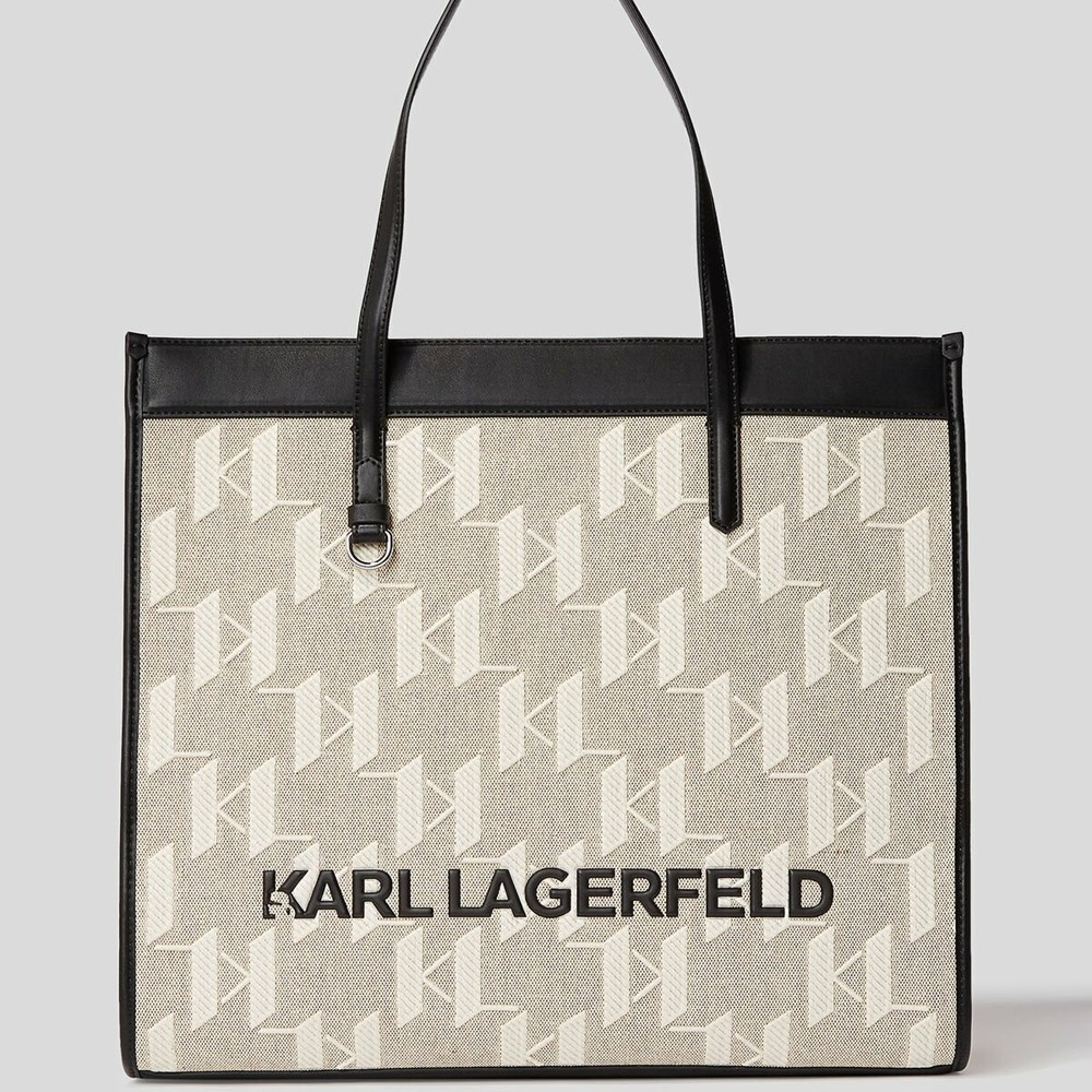 Női Karl Lagerfeld K/Skuare Monogram Hordtáskák Bézs Fehér Fekete | HUY912306