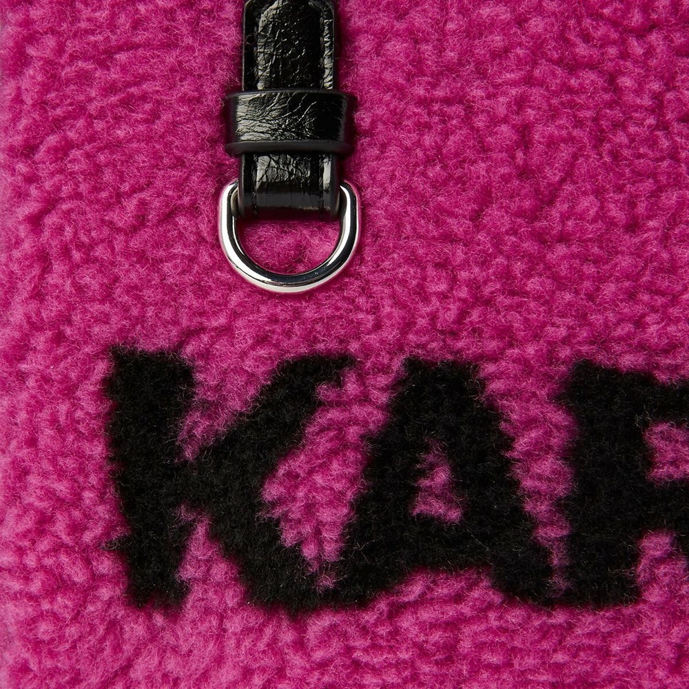 Női Karl Lagerfeld K/Skuare Small Faux-shearling Hordtáskák Fukszia | WJB357291