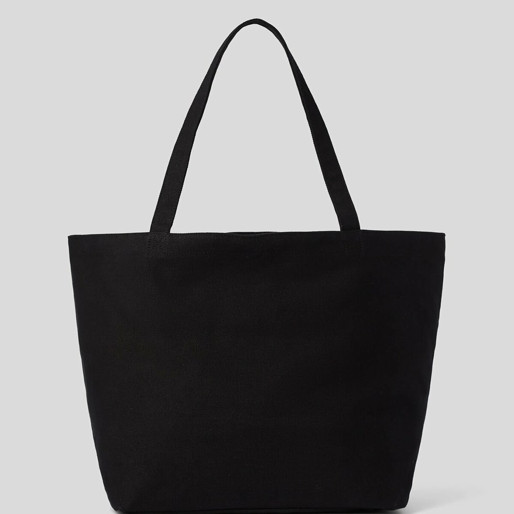 Női Karl Lagerfeld Karl Series Vászon Shopper Hordtáskák Fekete | GLV517269