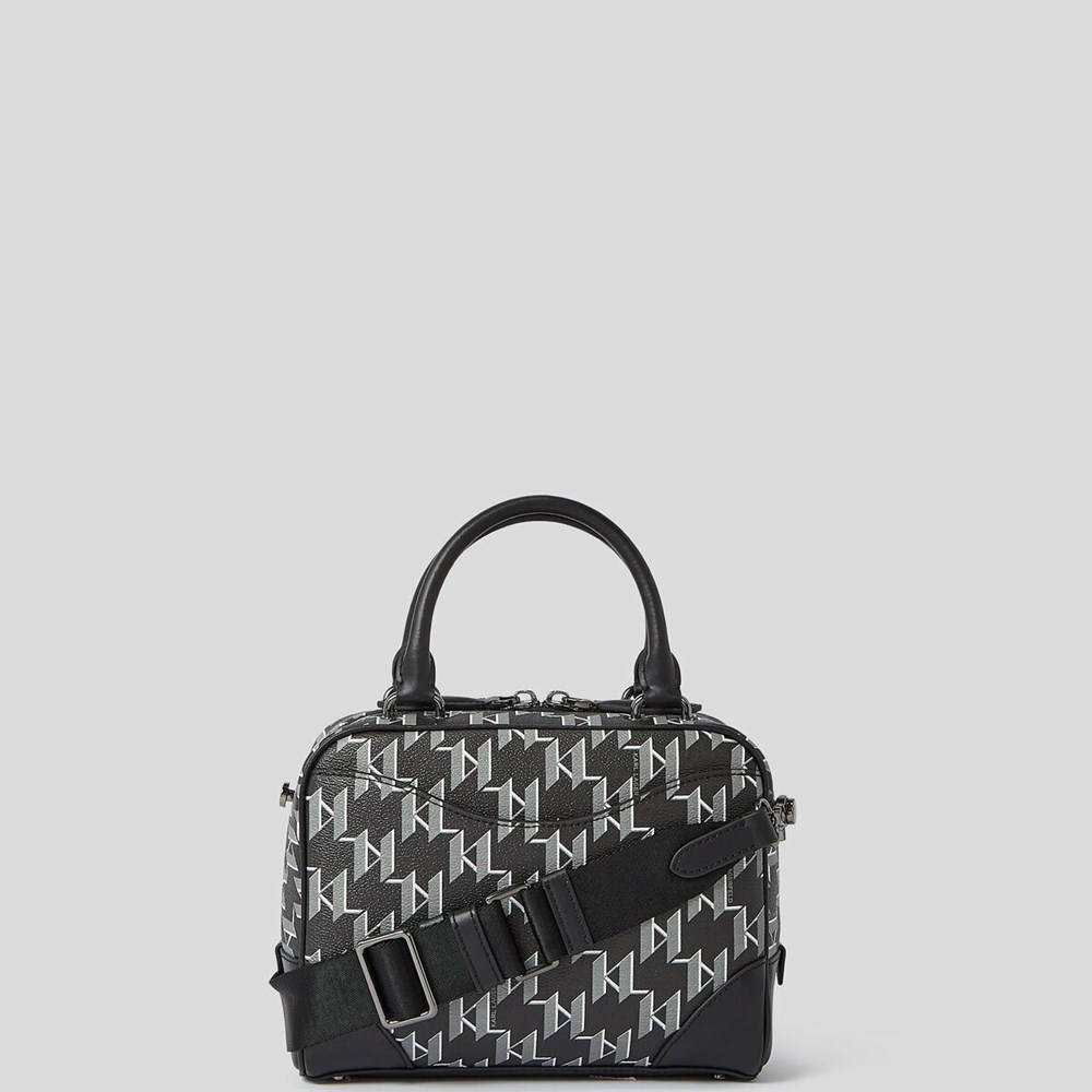 Női Karl Lagerfeld Rue St-guillaume Kl Monogram Small Bowling Bag Válltáskák Fekete | DQS584172