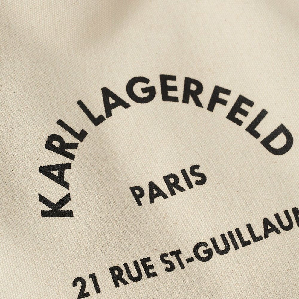 Női Karl Lagerfeld Rue St-guillaume Vászon Shopper Hordtáskák Bézs | XEU019428