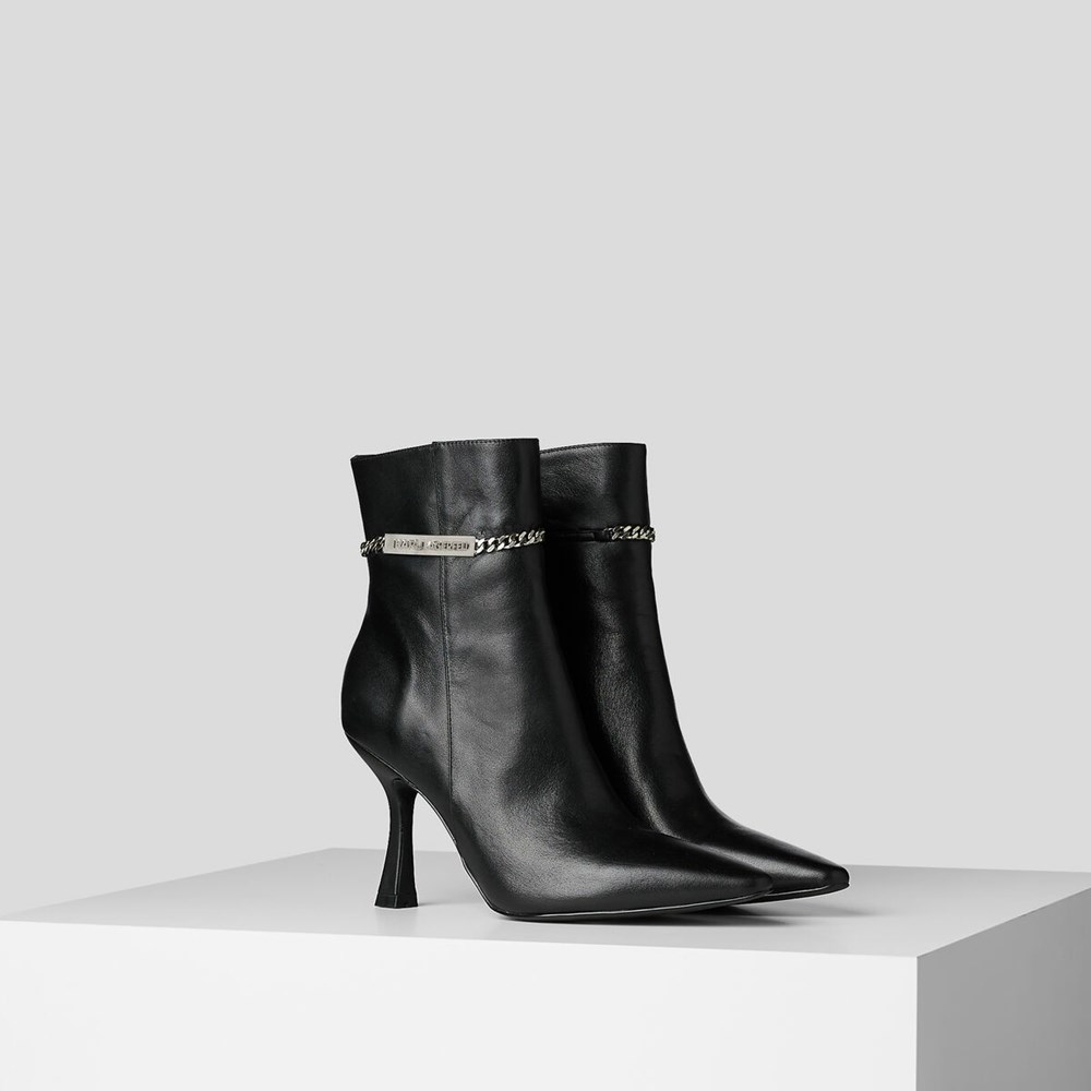 Női Karl Lagerfeld Verona Ankle Bakancs Fekete | FIW395802